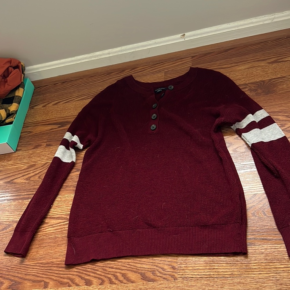 American eagle red striped sweater
